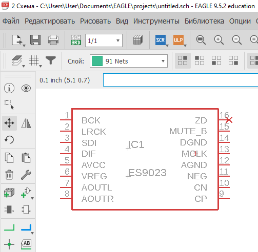 Autodesk EAGLE new symbol ES9023